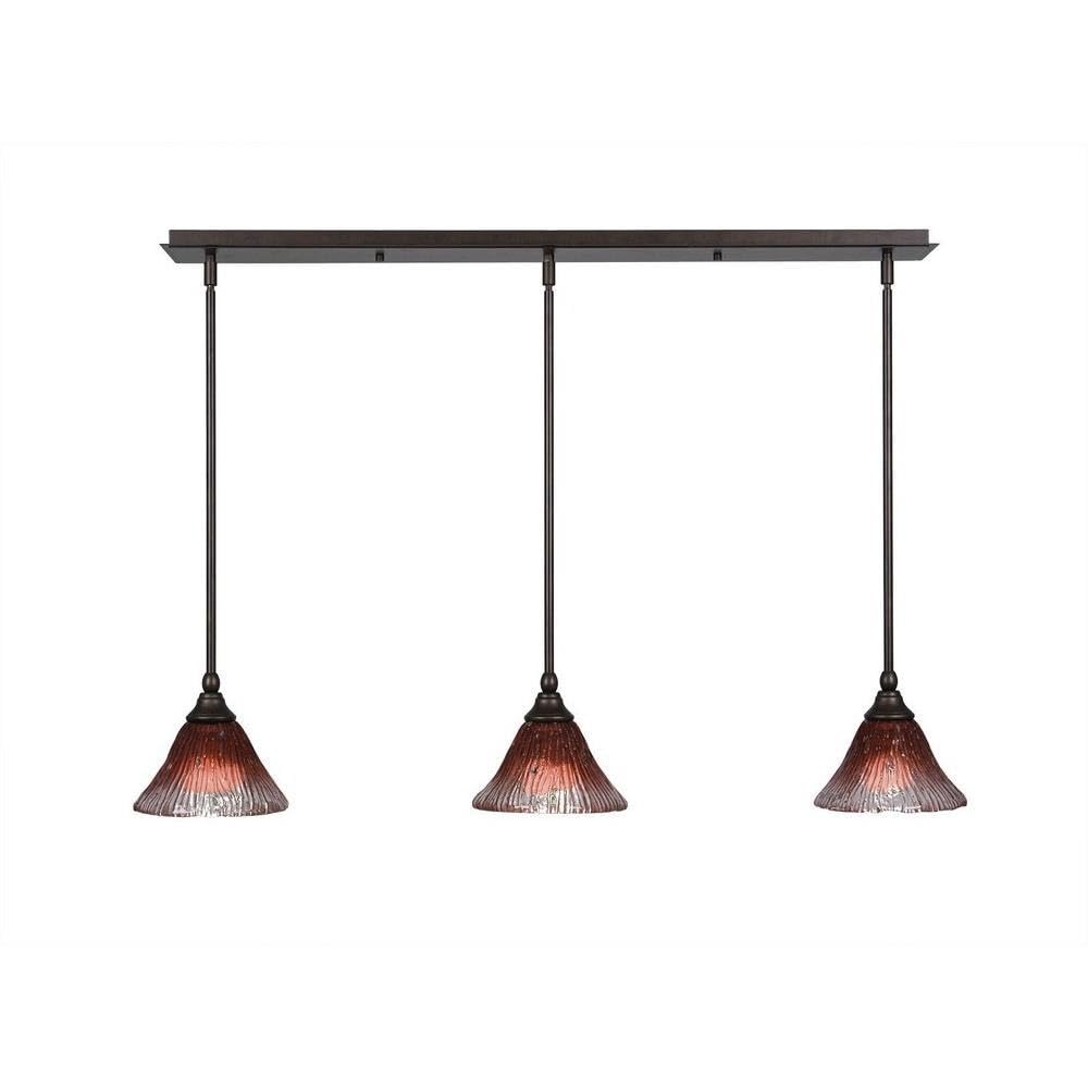 Toltec Lighting 3 Light Linear Pendalier In Bronze (36-Brz-756)