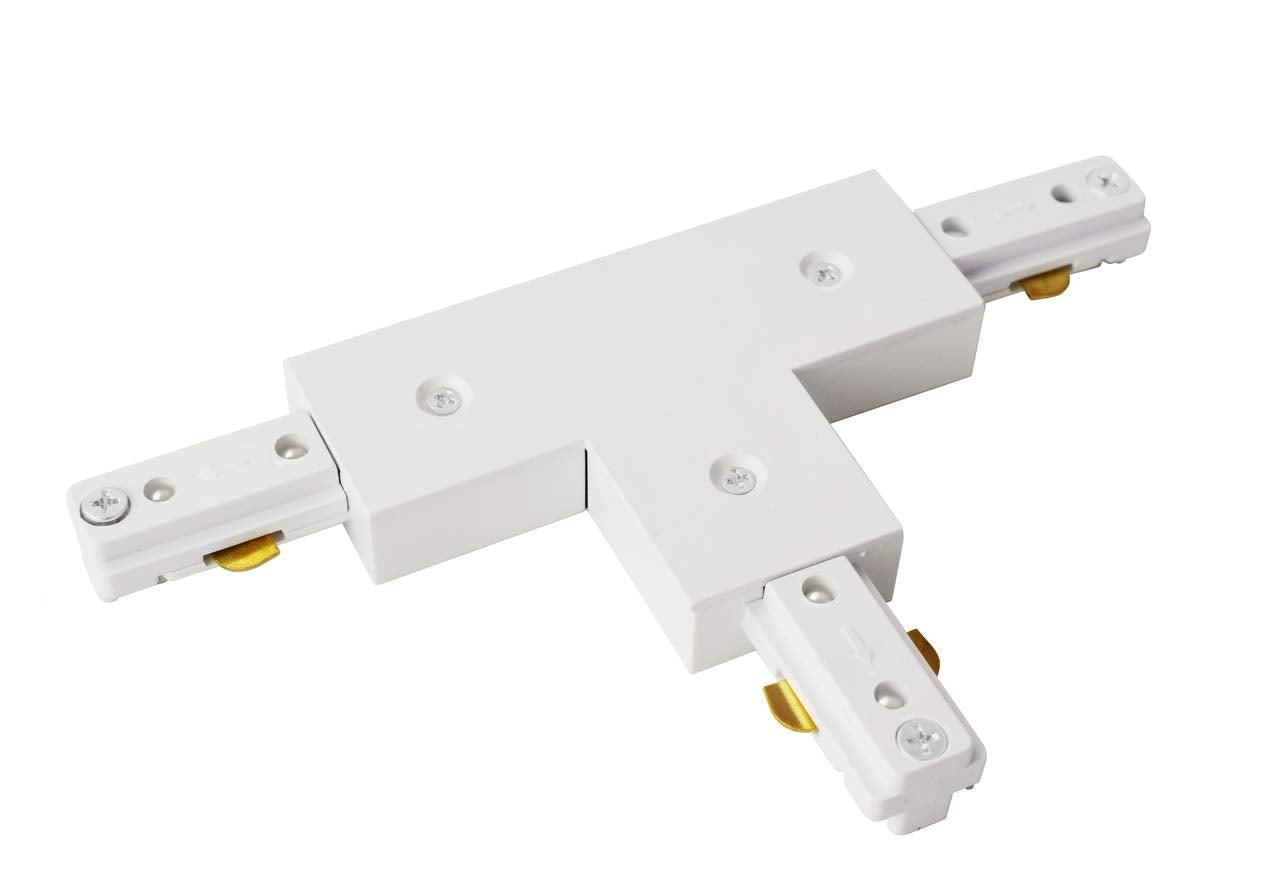 Elitco Lighting Plastic T Shaped Connector for Track Section in Matte White