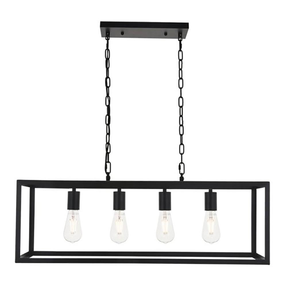 Living District Resolute 4-Light Mid-Century Metal Pendant In Black