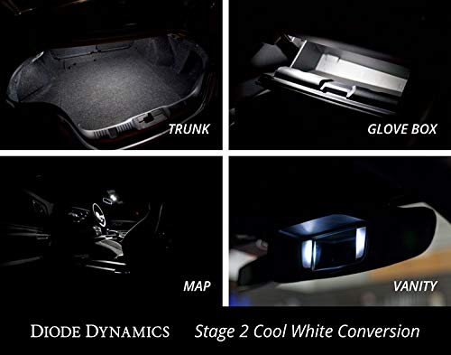 Diode Dynamics Cool White Led Interior Bulb Pack Compatible With Ford Mustang 2015-2017, Stage 2