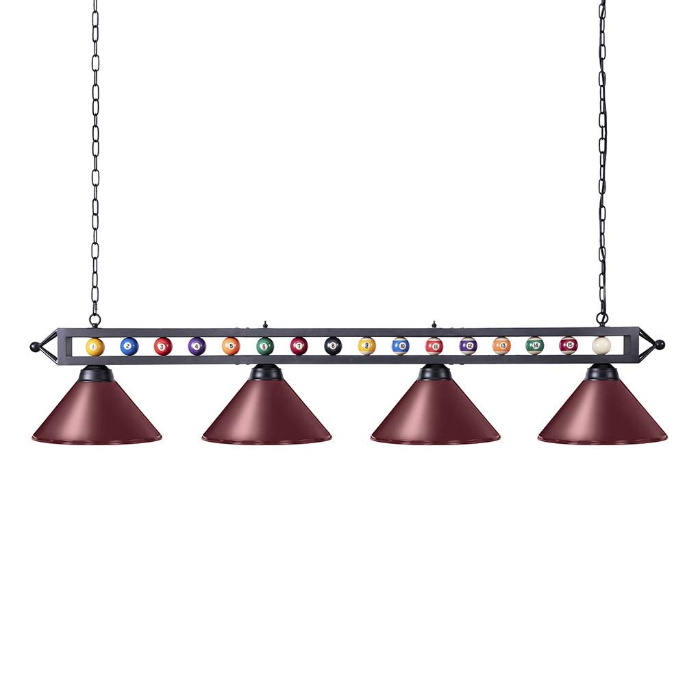 Wellmet Pool Table Light for Billiard Table  4 Lights Pool Table Lights Over Pool Table  Industrial Kitchen Island Lighting  Hanging Light Fixture for Game Room  Billiard Room  Bar  Man Cave