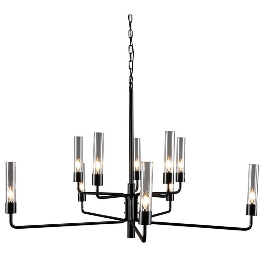Kosas Home Maddy 10-Light Traditional Iron and Glass Chandelier in Black