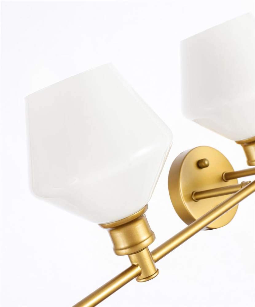 Living District Indoor Modern Home Decorative Bright Ceiling Gene 5 Light Brass And Frosted White Glass Wall Sconce