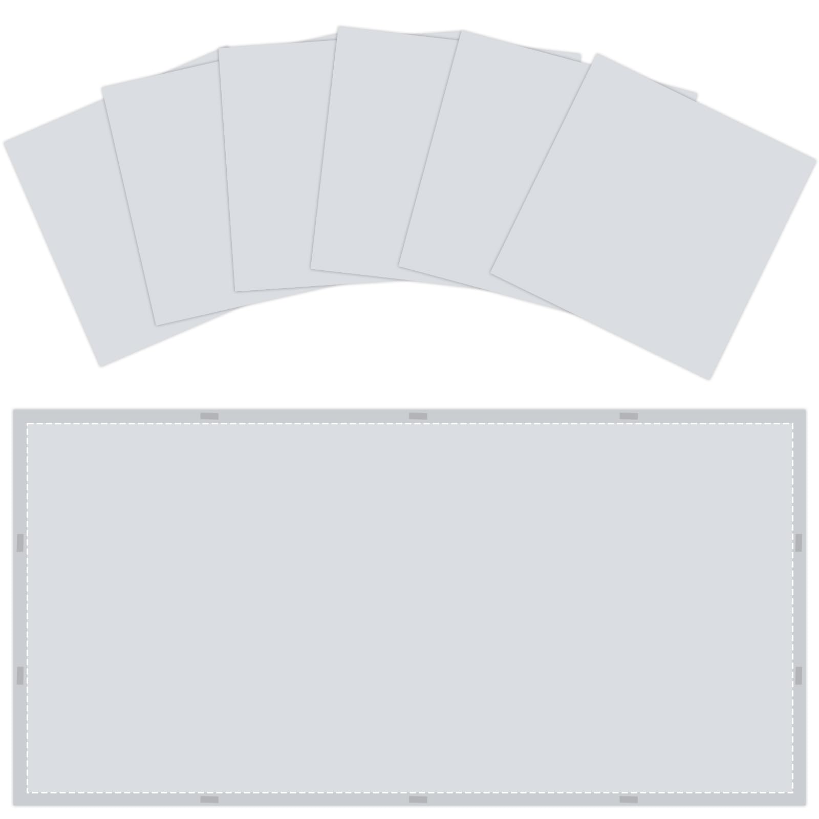 Wiooffen Fluorescent Light Covers 6 Pcs Magnetic Filter 4x2 Feet Gray Polyester Model YM0796