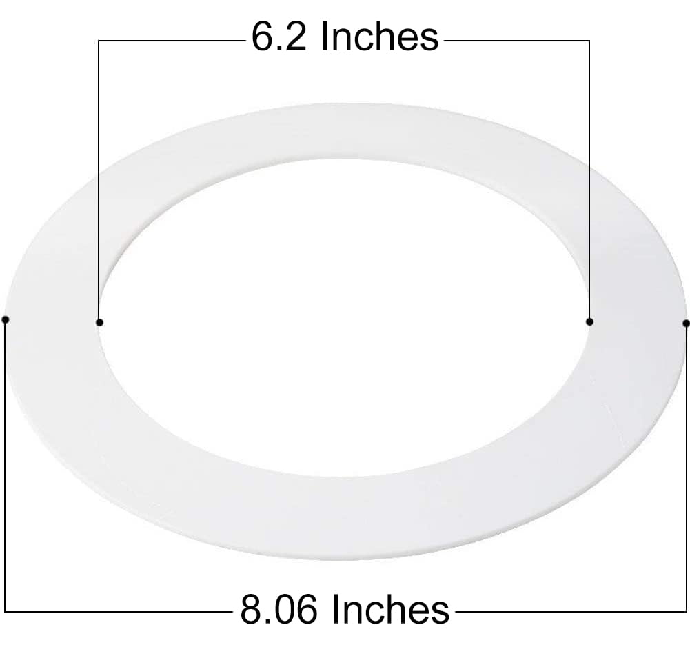 25 Pack Gloss White Goof Trim Ring For 6&quot; Inch Recessed Can Lighting Down Light, Outer Diameter 8 Inches