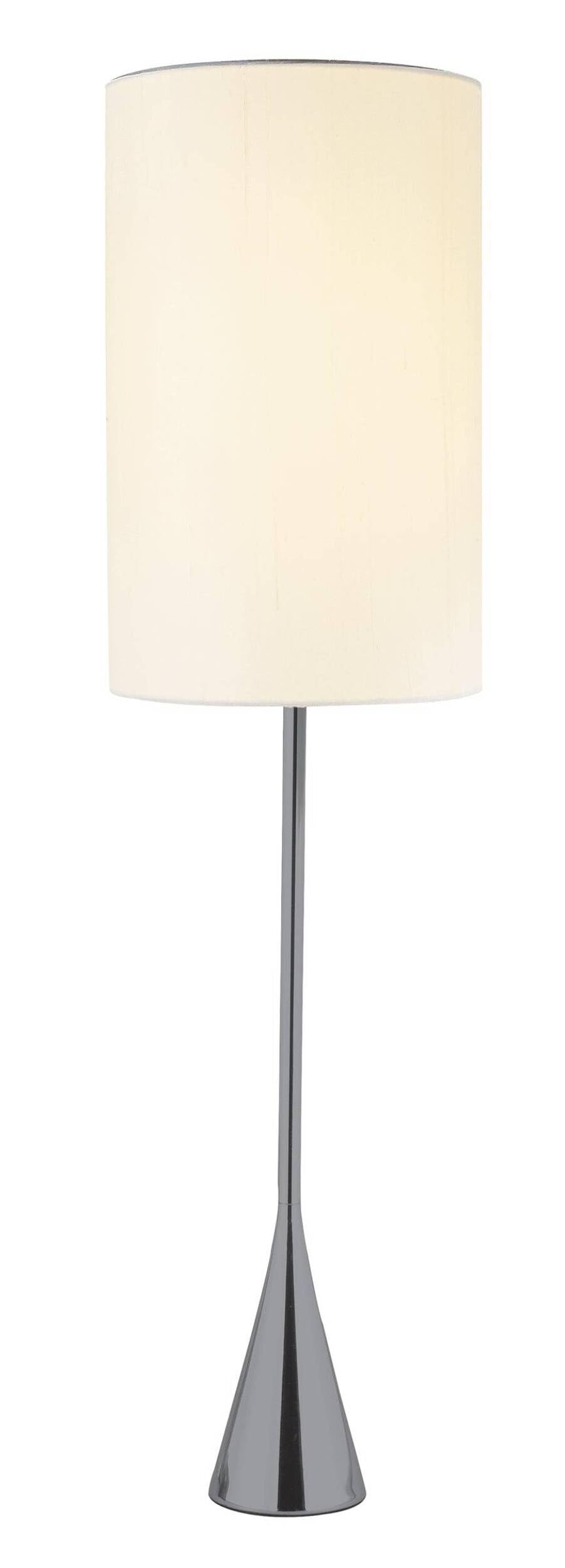 HomeRoots Black Nickel Finish Metal Tall White Shade Table Lamp