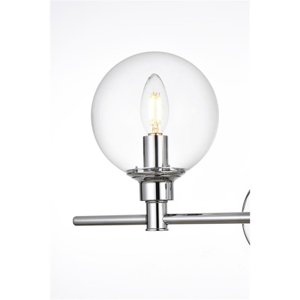 Living District Jaelynn 3-Light Iron & Glass Bath Sconce in Chrome/Clear