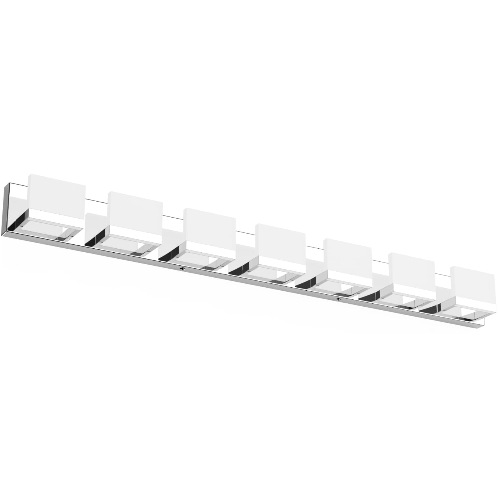 Tipace LED Bathroom Vanity Light, 7 Lights, Chrome, Stainless Steel, Model GW-1103, Non-Dimmable, 6000K White Light