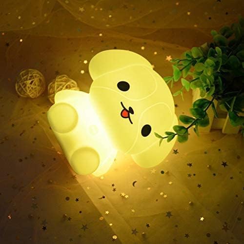 Tekemai Night Light Bedside Lamp for Kids, Adjustable Brightness, Remote & Touch Control, Silicone, White, Model TC892-4