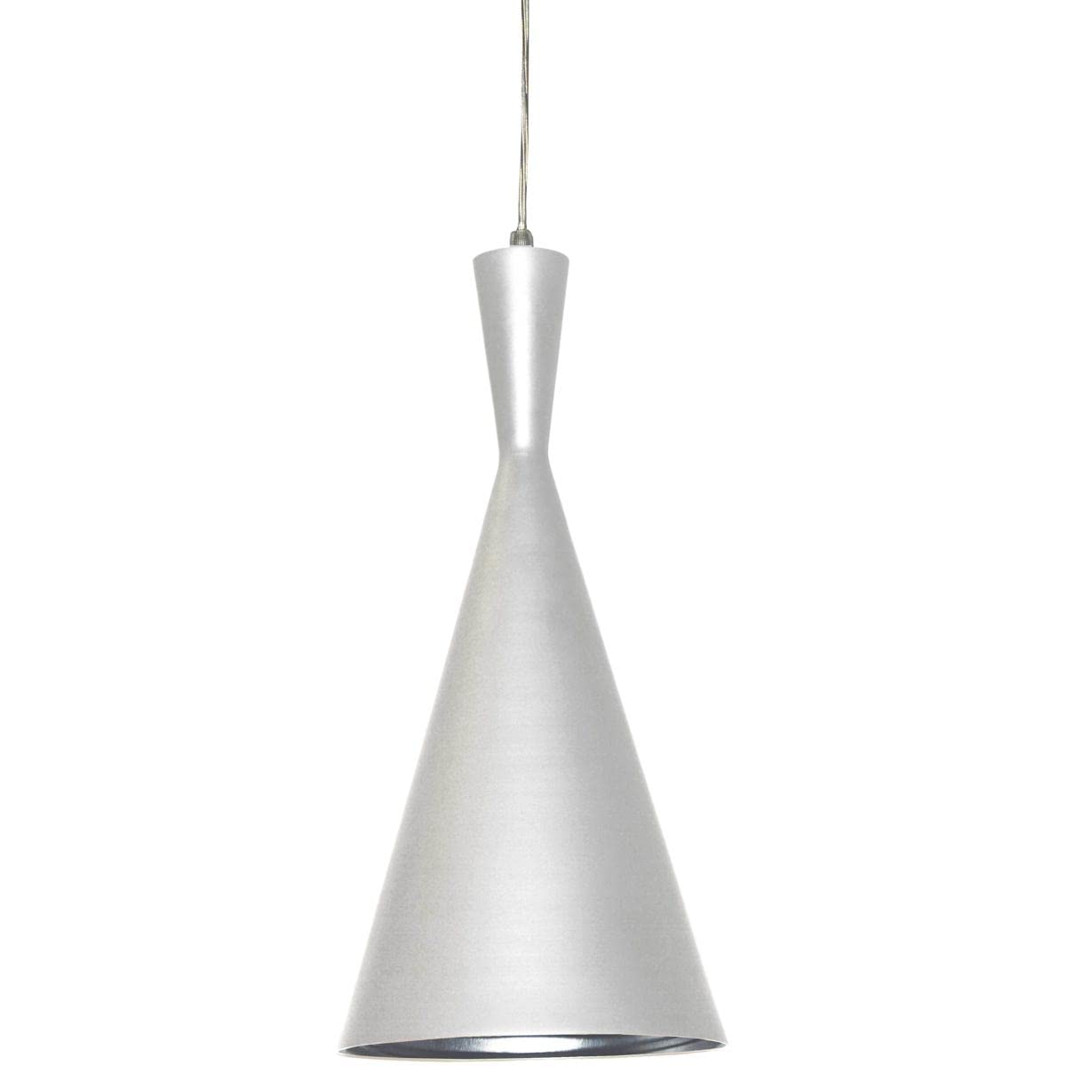 Dainolite HKI-81P-WH 1 Light Pendant- Matte White Silver - 1 100 Watt