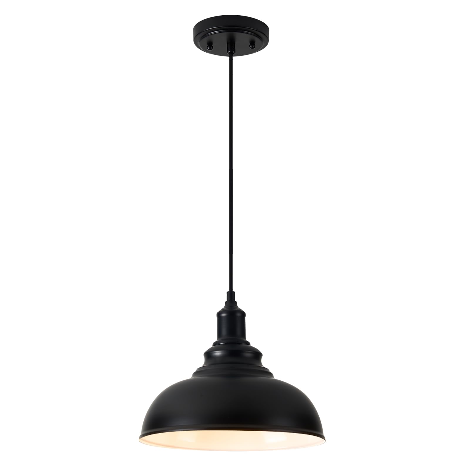 ALAISLYC 1 Pack Farmhouse Pendant Light Black Pendant Lighting for Kitchen Island Industrial Hanging Barn Light Pendant Lighting