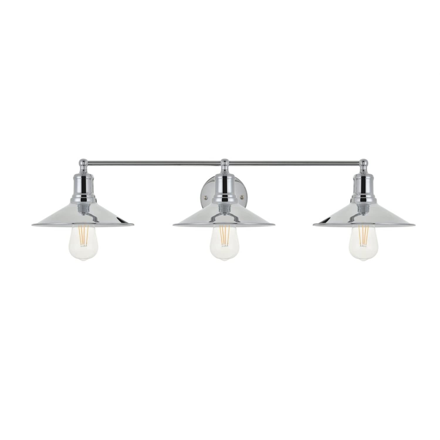 Living District Etude 3-Light Mid-Century Metal Wall Sconce in Chrome