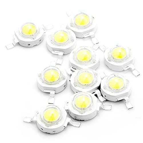 Chanzon 10 Pcs High Power Led Chip 3W White (6000K - 6500K / 600Ma - 700Ma / Dc 3V - 3.4V / 3 Watt) Super Bright Intensity Smd C