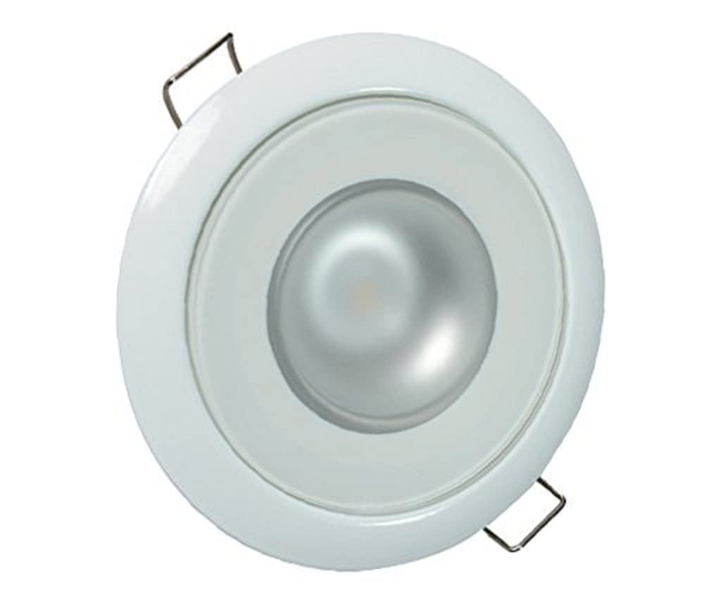 Lumitec 113128 Mirage Led Exterior Or Interior Down Light, Flush Mount, White Bezel, White Dimming, Red Non-Dimming, Blue Non-Di