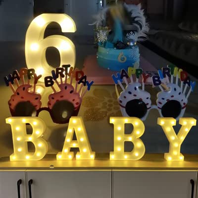 Ausaye Led Letter Lights Alphabet Light Up Sign Night Light For Wedding Birthday Party Decoration Battery Powered Christmas Lamp