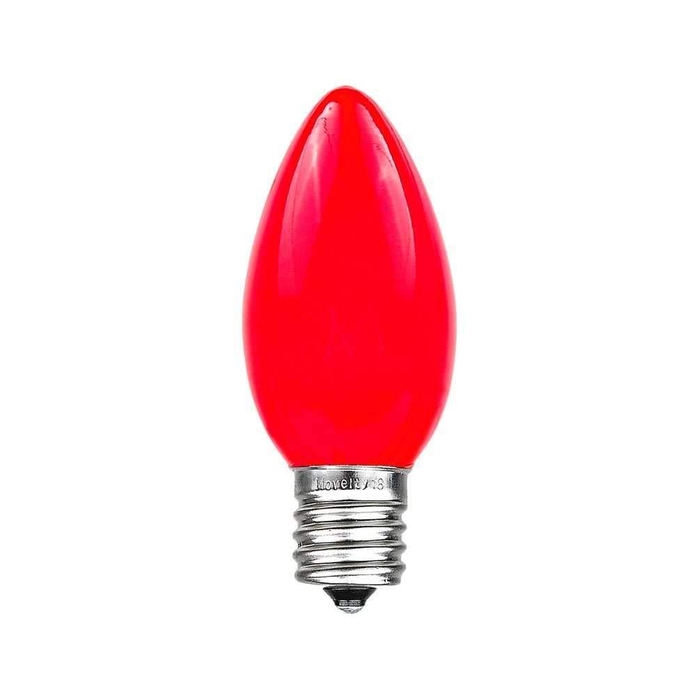 Novelty Lights C9 Red Ceramic Christmas String Light Set - 25ft Outdoor Decor - Opaque Bulbs, Green Wire
