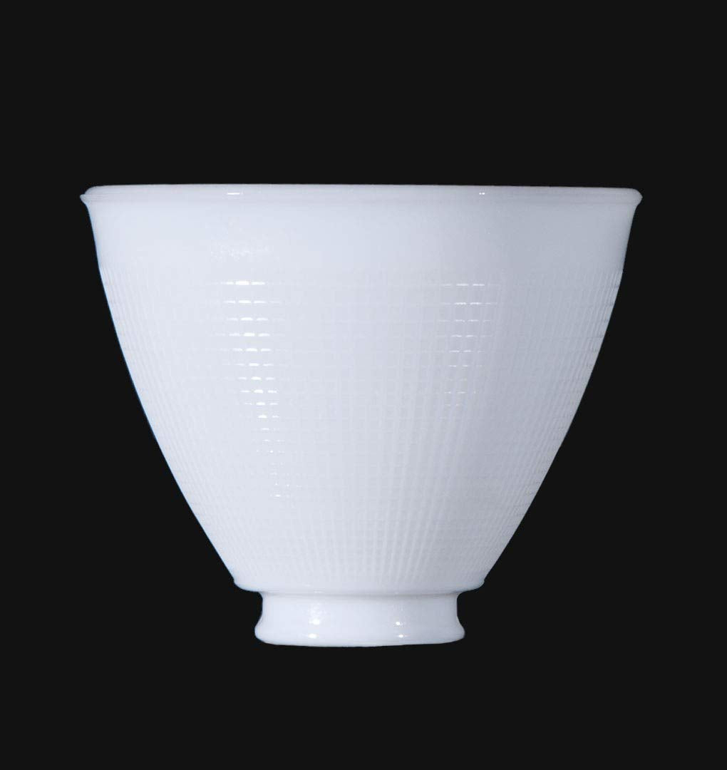 B&P Lamp White Opal Glass Reflector Shade 6 Inch Diameter Waffle Pattern Model 8390ALS