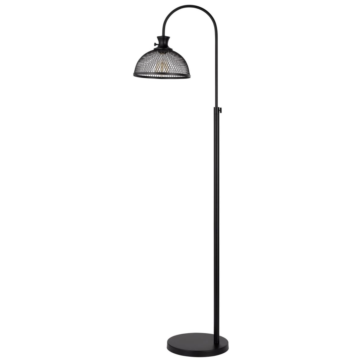 HomeRoots Adjustable Floor Lamp, Traditional Design, 61 in., Metal, Bronze Dome Shade, Black