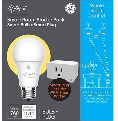 Wireless Smart Plug & LED Light Bulb, A19, 9.5-Watts -93127316