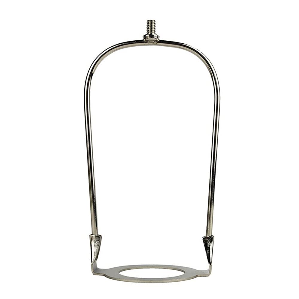 U/D UNO Fitter Adapter Lamp Shade Harp Holder, 6 Inch, Fits E26 Light Base, Silver, Vinyl Material