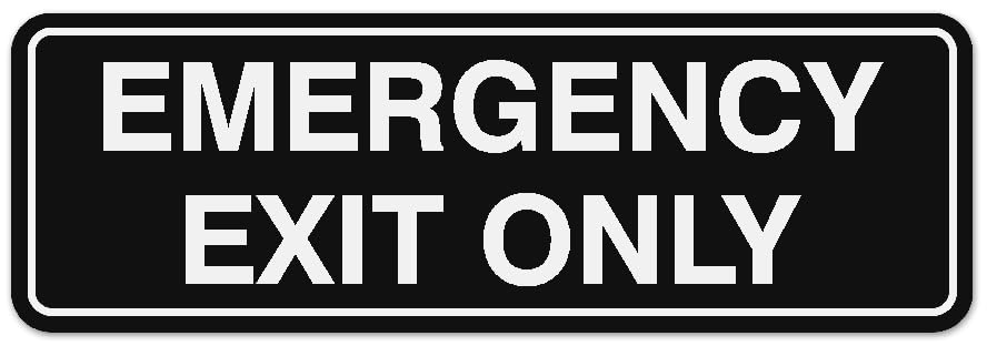 Signs ByLITA Standard Emergency Exit Only Sign - Easy Installation | Durable Wall or Door Sign (Black) - Small