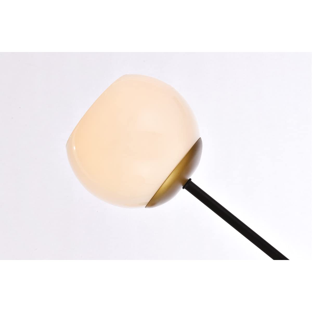 Living District Axl 6-Light Metal Pendant w/White Shade in Black and Brass