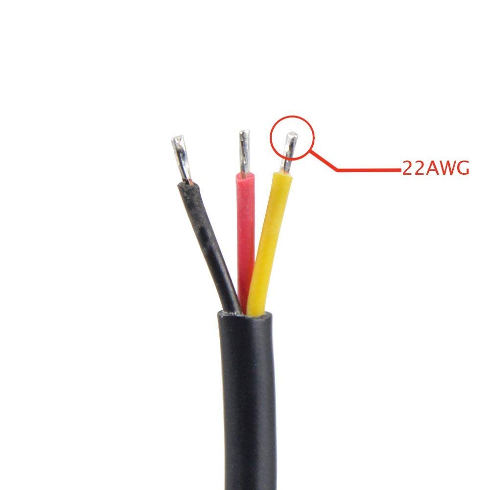 WESIRI 5Pairs 3 Core 3pin Black Pigtail Plastics Waterproof IP65 LED Connector Male Female 40cm/Pair Applicable 0.3mm 15mm Nut f