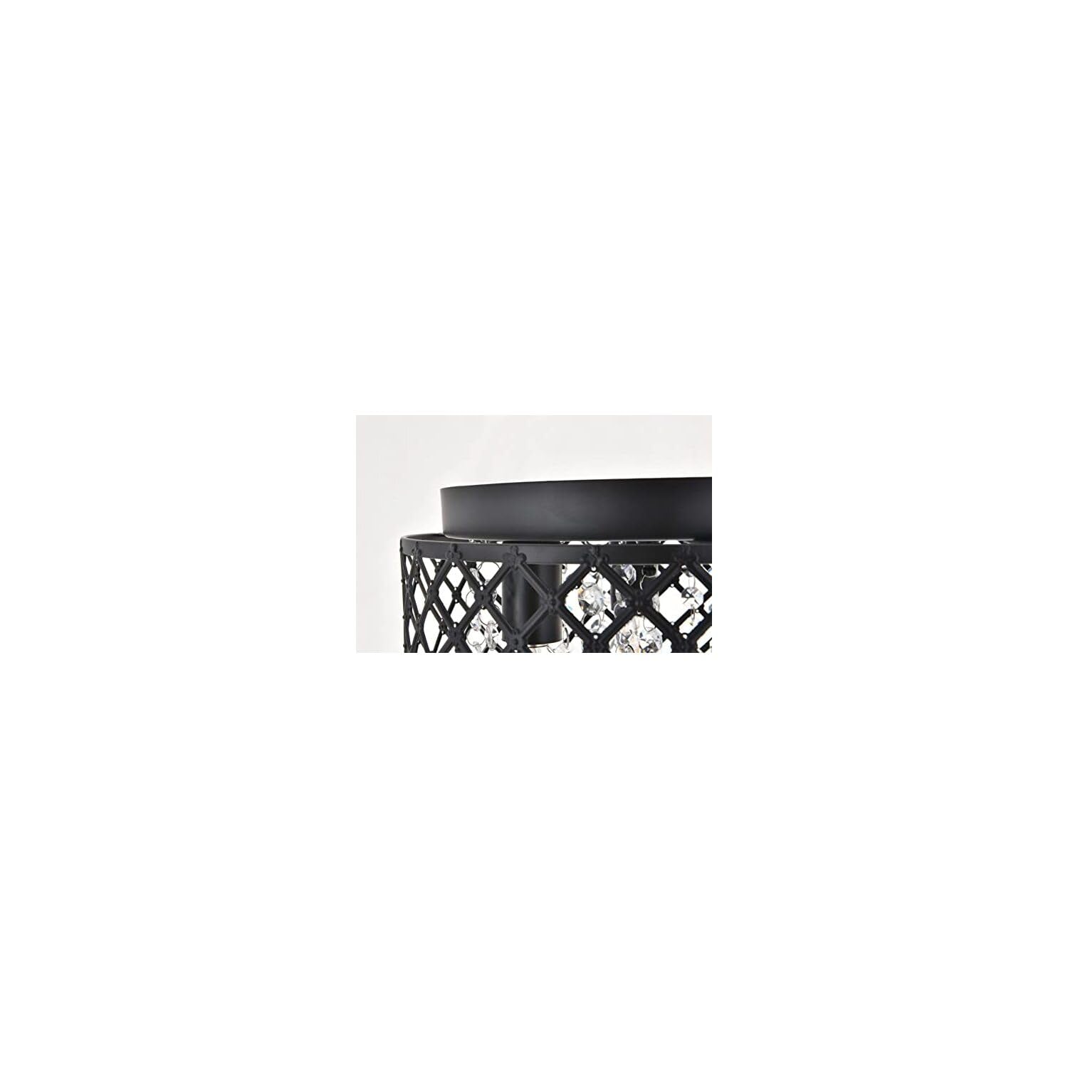 Living District Tully 3-Light Mid-Century Metal Flush Mount in Matte Black/Clear