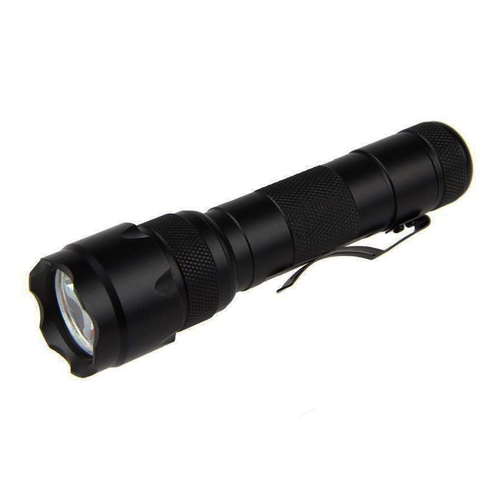 Skysted WF-502B Single Mode 1200 Lumen Mini Portable Tactical Clip Handheld Flashlight Torch Lamp for Outdoor Sports and Indoor Activities (Camping  Hiking  Hunting  etc.) (Black)