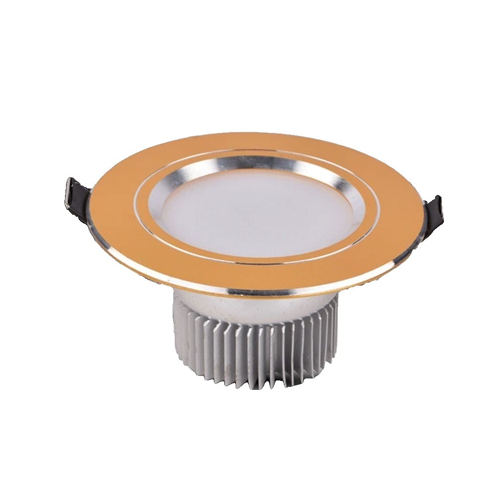 OZZKI Recessed Modern 3000K LED Warm White Light Embedded Downlights Frosted Gold Round Recessed Ceiling Spotlights Commercial A