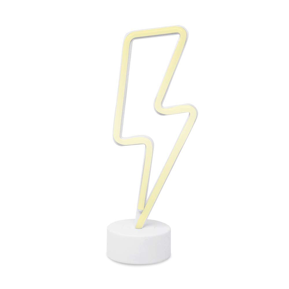 Isaac Jacobs Led Neon Yellow Lightning Bolt Tabletop Lamp - Night Light For Bedroom & Parties