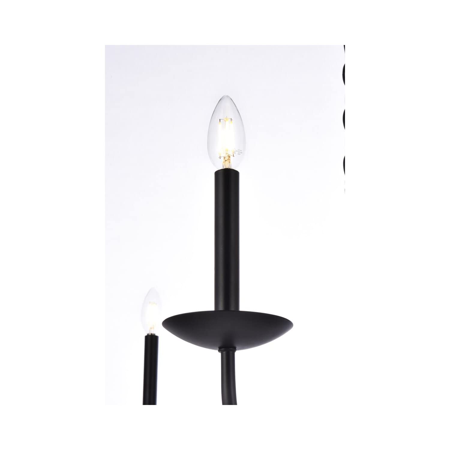 Living District Cohen 6-Light Mid-Century Style Metal Pendant in Black Finish