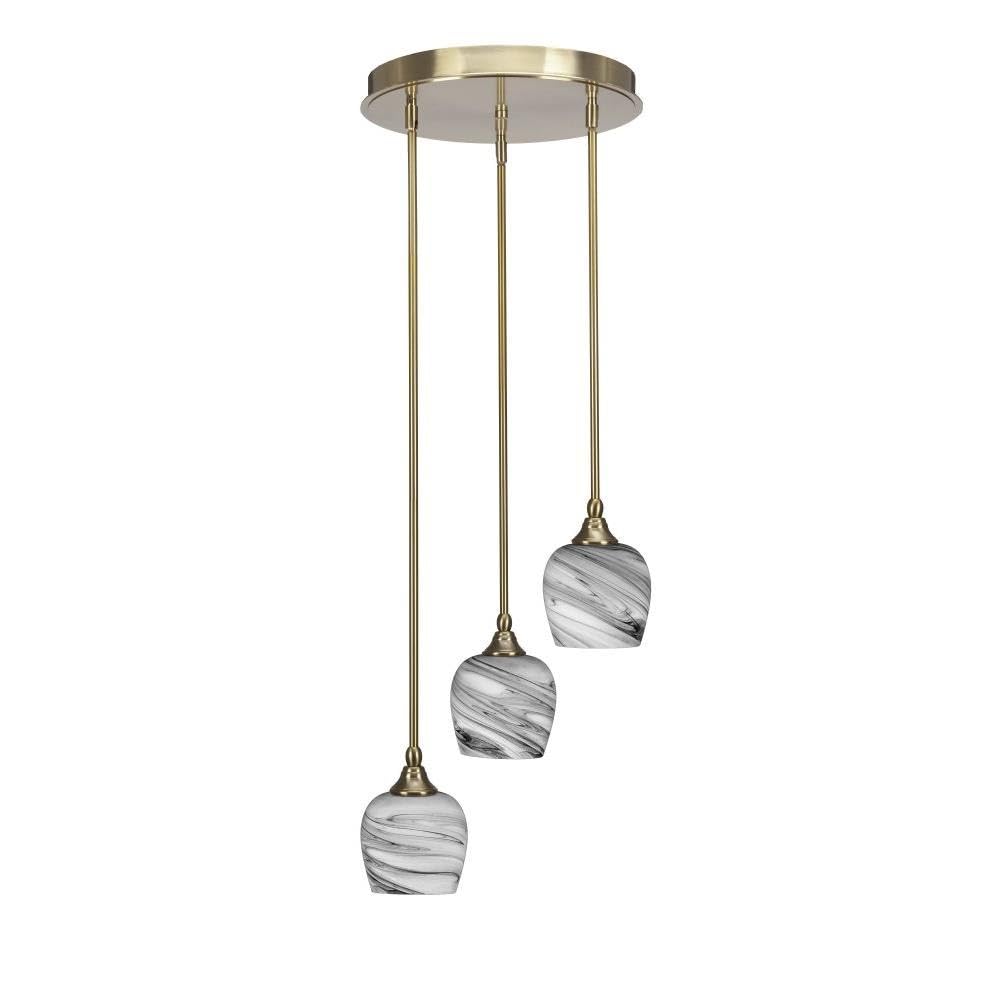 Empire 3 Light Cluster Pendalier in New Age Brass (2143-NAB-4819)