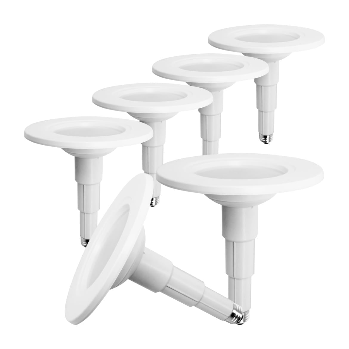 Jolux 5/6''Adjustable Height LED Can Lights Retrofit Recessed Lighting 6 Pack,800 lm 2700K Soft White,12=60W,Dimmable,ETL Damp R