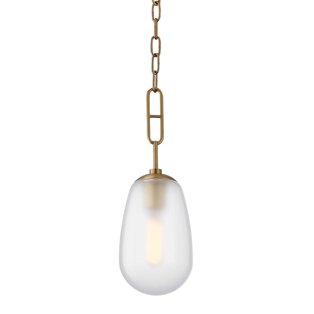 Hudson Valley Lighting 2106-AGB Transitional One Light Pendant from Bruckner Collection in Brass - Antique Finish,