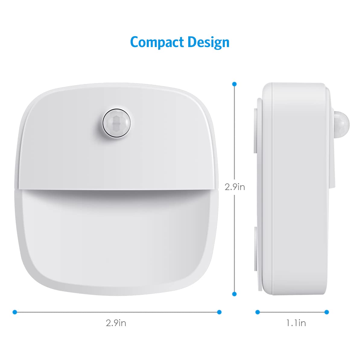 AMIR Motion Sensor Light - Cordless Battery-Powered LED Night Light for Stairs, Hallway, Kitchen, Cabinet - Warm White & White (Model: e3f4f40e)