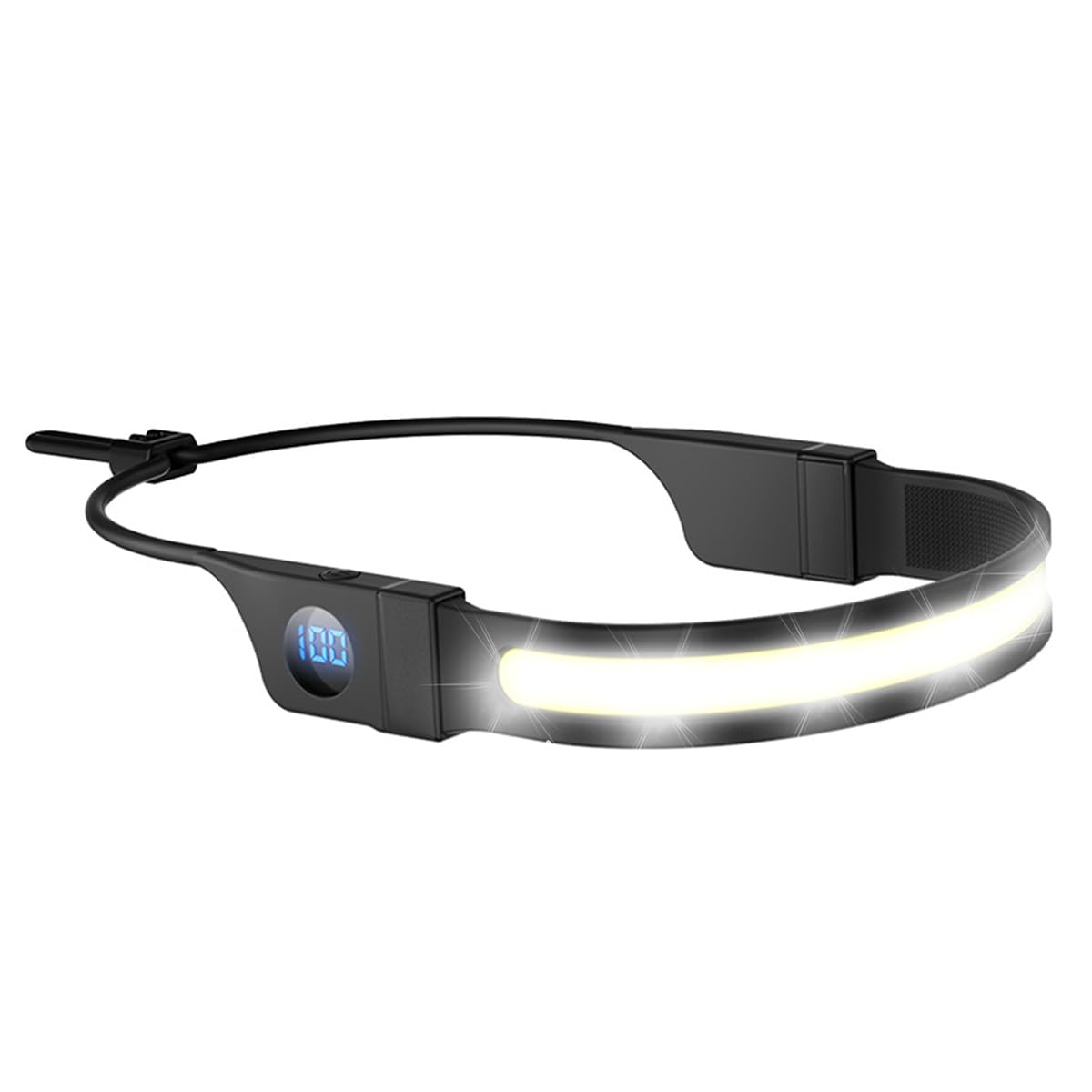 LED Headlamp Flashlight, High Lumens 230 Broadbeam Headlight, USB Rechargeable Head Lamp with Digital Power Display, Lightweight