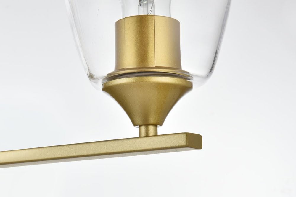 Living District Harris 4-Light Iron & Glass Bath Sconce in Brass/Clear