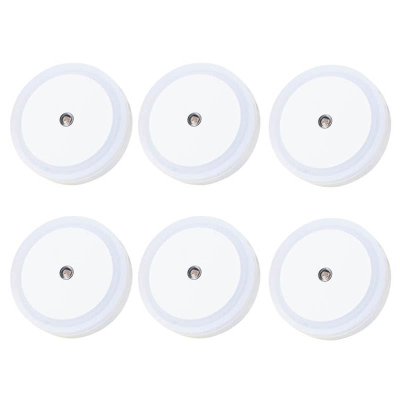 Generic LED Plug in Night Light with Light Sensor 6-Pack (Round), White