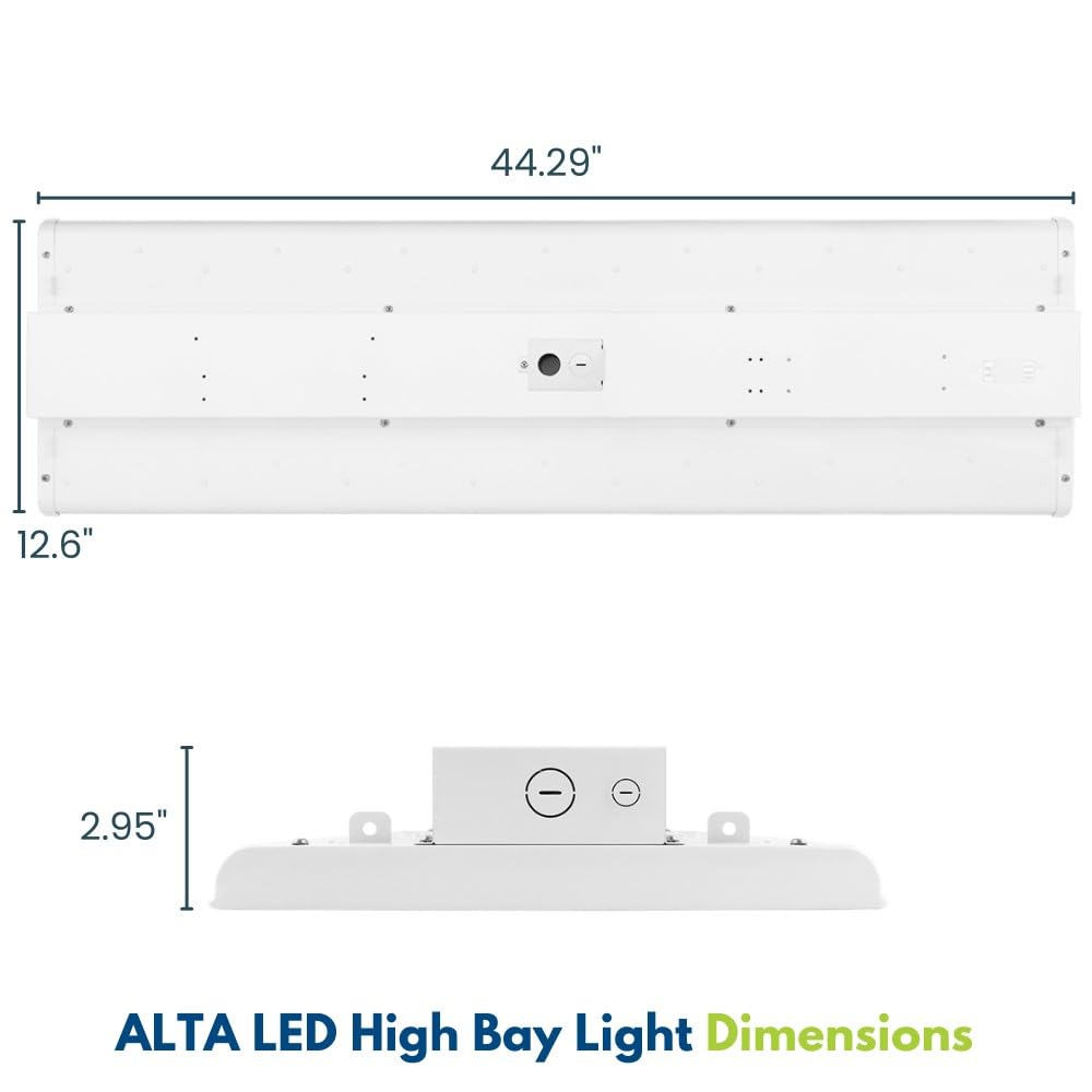 Konlite Pack Of 2 Alta Led High Bay Light - 4Ft - 225W/195W/175W - 37,600 Lumens - 5000K/4000K Selectable - 120-277V - 600W Meta