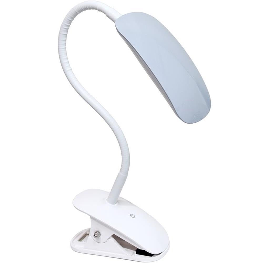 Simple Designs Ld2021-Gry Flexi Rounded Clip Light Led Desk Lamp, Gray