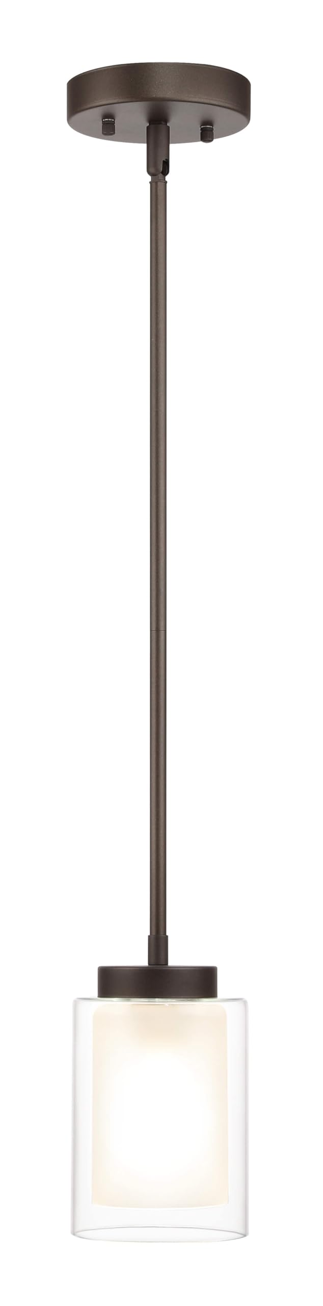 Xinbei Lighting Pendant Lighting Modern 1 Light Mini Pendant Light With Dual Glass In Dark Bronze, Adjustable Hanging Ceiling Li