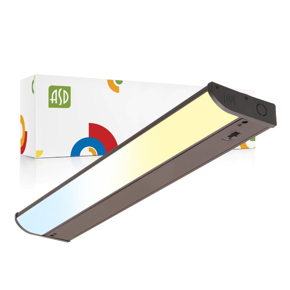 ASD LED Under Cabinet Lighting Bronze, 18 inch 8W 715 LM, Dimmable Hardwired Under Cabinet Lights for Kitchen, 3000K/4000K/5000K
