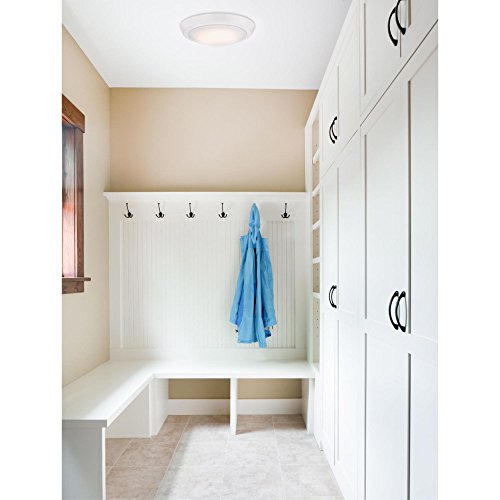 Westinghouse 6107400 LED Indoor Flush Mount Ceiling Light Fixture, White, Frosted Acrylic Shade