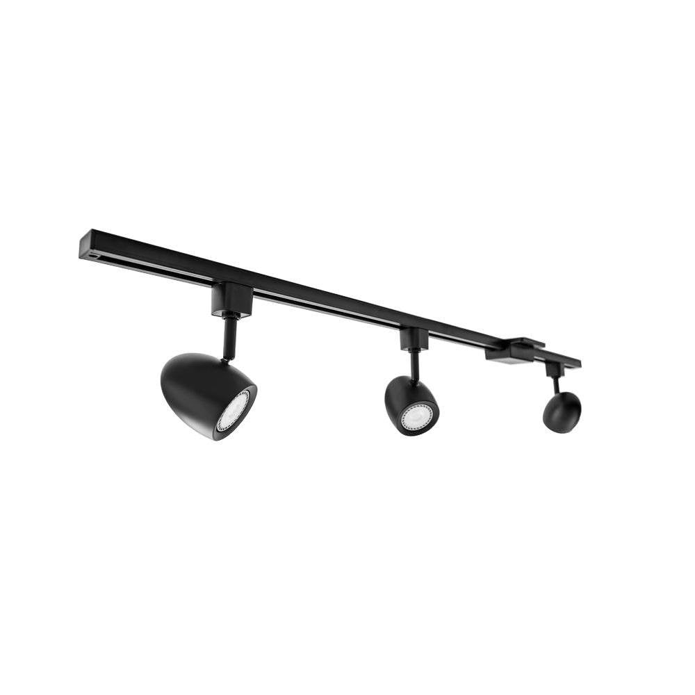 Lithonia Lighting Ltkoval Mr16Gu10 Led 27K Dbl M4 Ostrich Egg 3-Light Led Track Lighting Kit, 44.5&quot;, Black