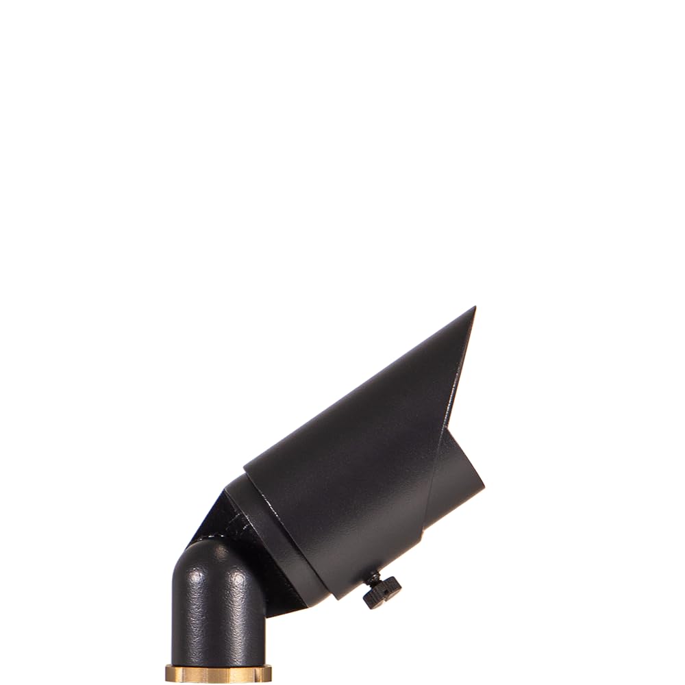 Volt Top Dog Scotty 12V Cast Brass Mini Outdoor Spotlight (Black) With 4W 2700K Warm White 350 Lumen Mr11 Led Bulb For Low Volta