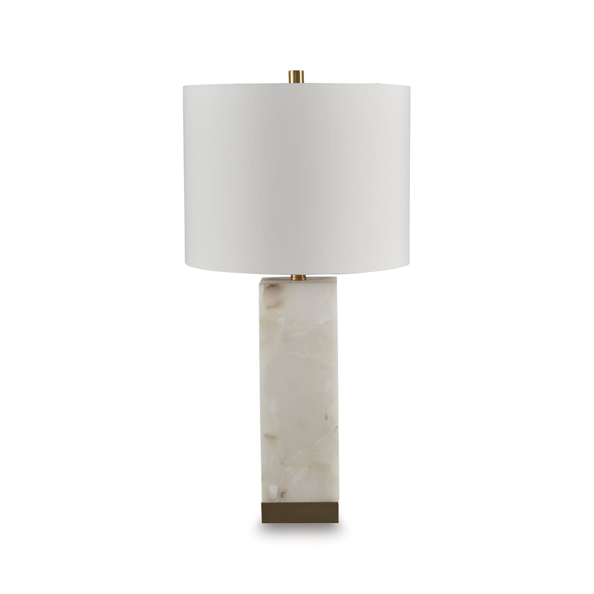 Signature Design by Ashley Linderfield Contemporary Metal Table Lamp with 3-Way Switch, White & Metallic
