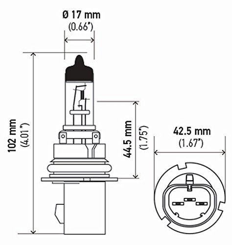 HELLA 9007TB Halogen Bulb 12V 65/55W Twin Blister Pack Standard Size