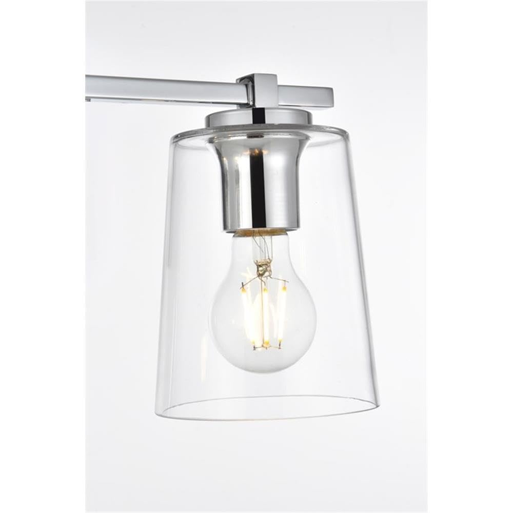 Living District Kacey 4-Light Iron & Glass Bath Sconce in Chrome/Clear