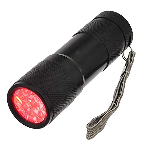LEDwholesalers 9 Red LED Light Flashlight Torch, Aluminum, 1-Pack